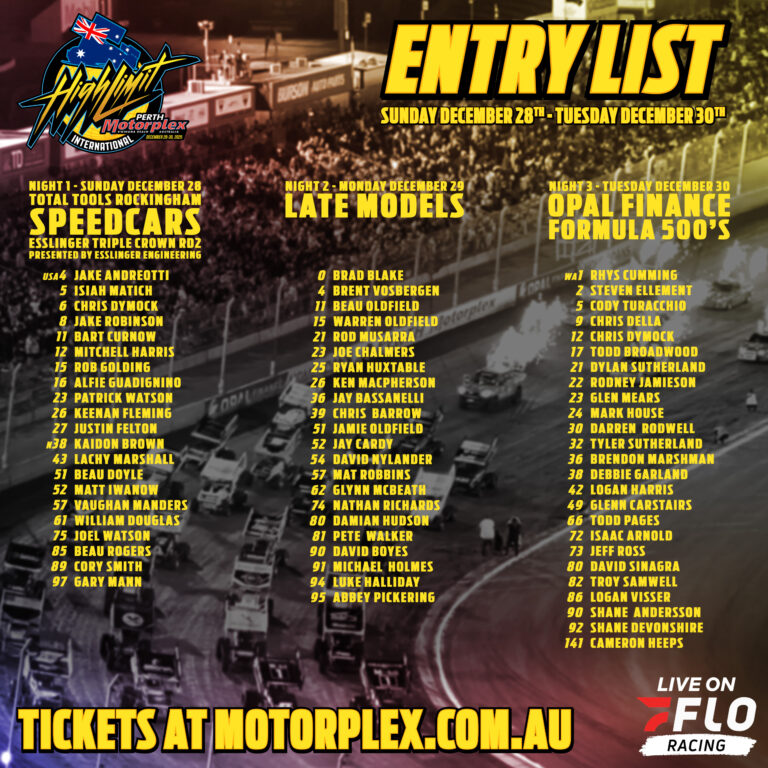 High Limit Rosters High Limit International: Perth - Perth Motorplex
